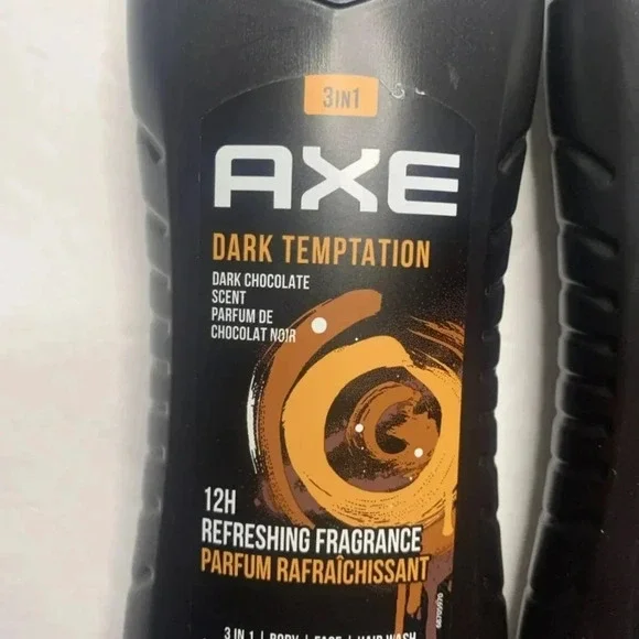AXE Shampoo Dark Temptation 3 In 1 Shampoo Conditioner Body Wash 3 Bottles New - Picture 3 of 5